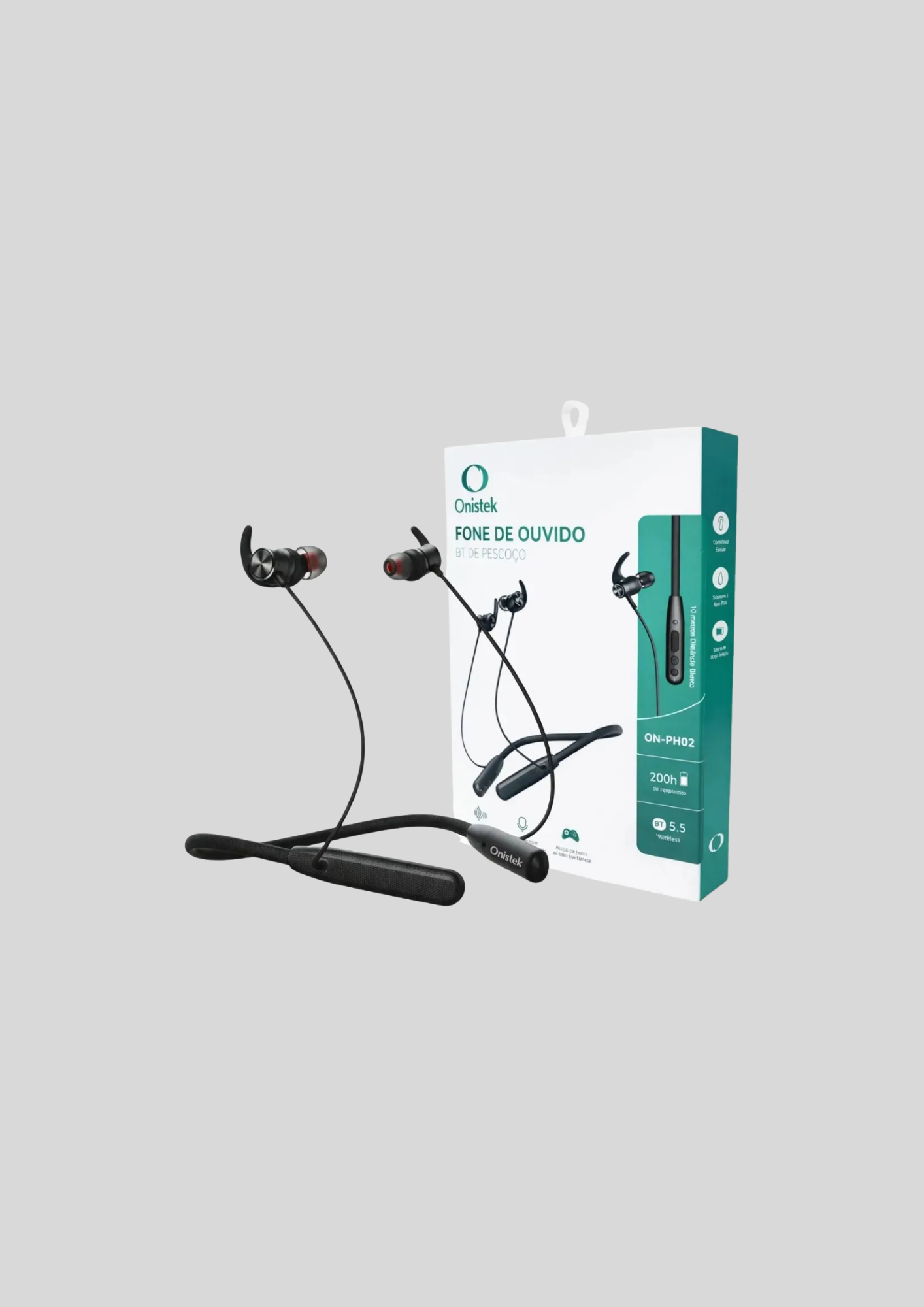 FONE DE OUVIDO BLUETOOTH DE PESCOÇO – ON-PH02