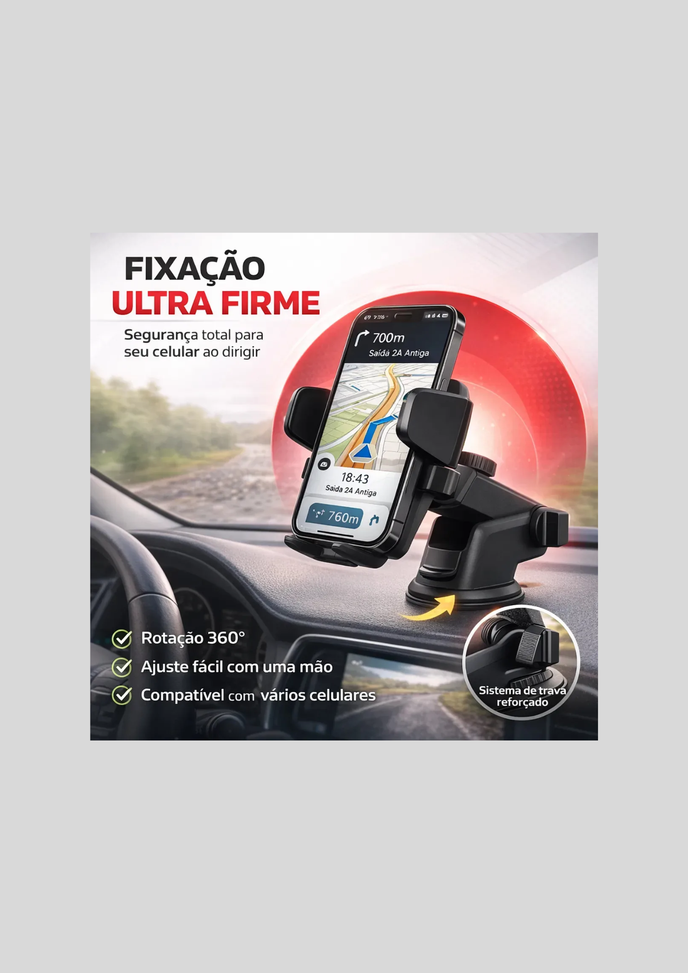 SUPORTE VEICULAR CELULAR - Imagem 3
